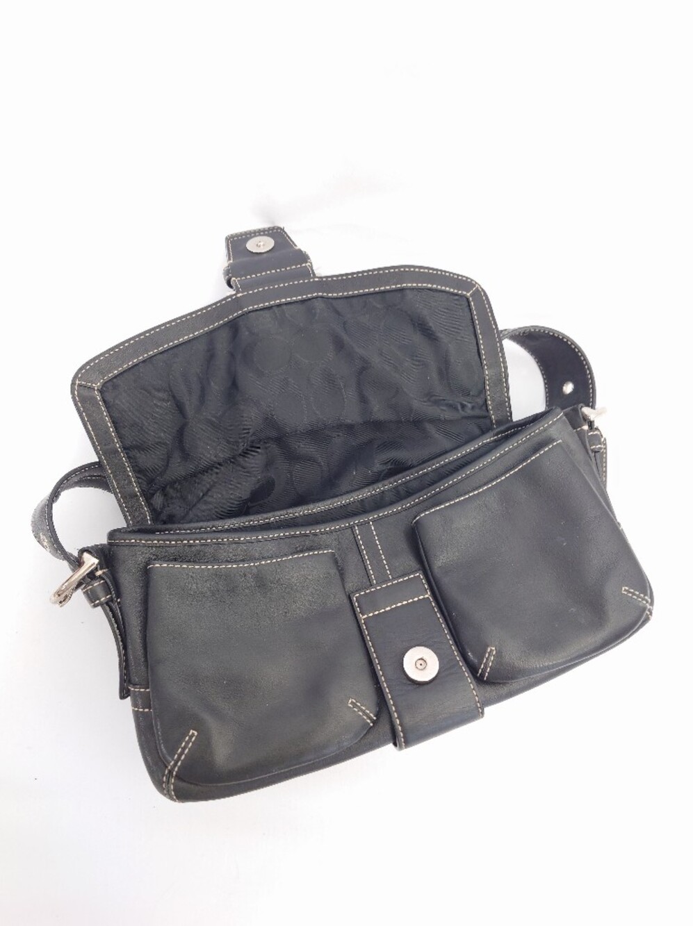 Vintage Y2K Coach Soho 3653 Black Leather Buckle Shoulder Bag - Picture 5 of 8